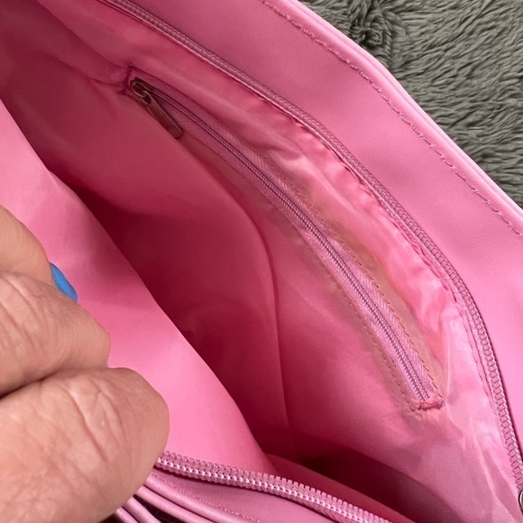 New Retro Pink Suede Haband Purse with‎ Pocket - NWT - Picture 8 of 11